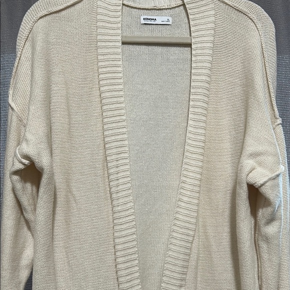 Beige Open-Front Cardigan Sweater - Picture 3 of 8